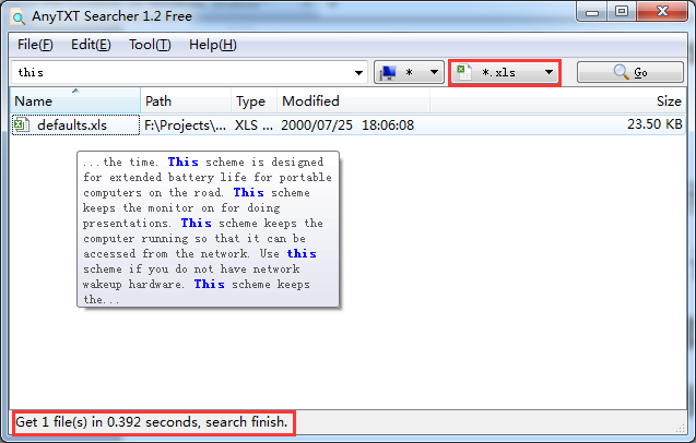 Anytxt, Google Desktop Search, Full text search engine. Search Excel Content.